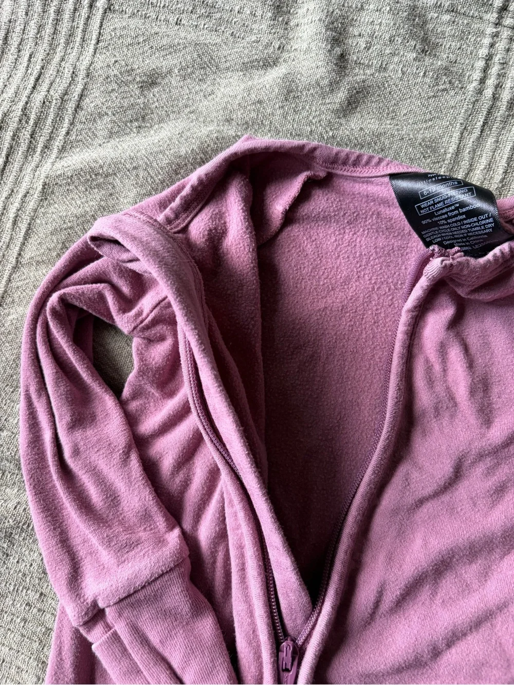 Little Sleepies Warm Zipper Pajamas - Dusty Mauve EUC